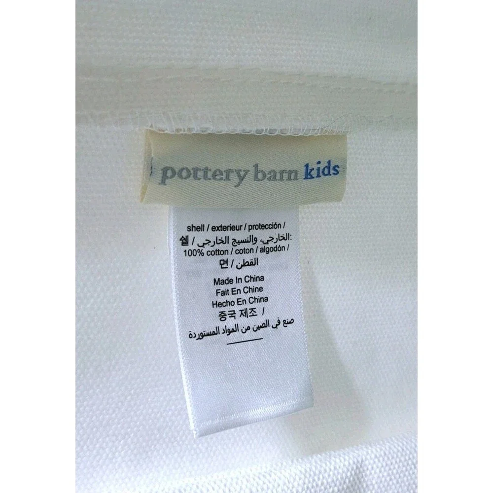 Pottery Barn Kids Tote Dinosaur Green White Cotton Canvas Zip Bag Shoulder